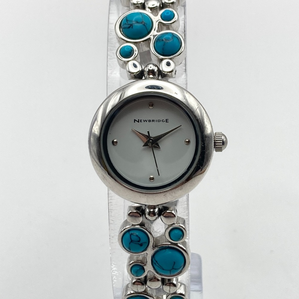 Newbridge Women's Watch 22mm Silver Tone Blue Southwest New Battery 6.75"